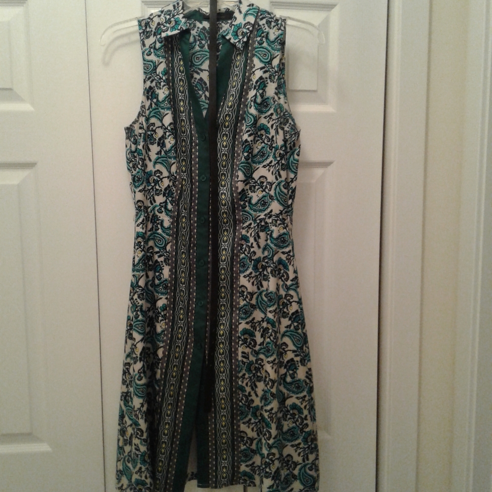 The Limited Scarf Print Button Down Shirt Dress